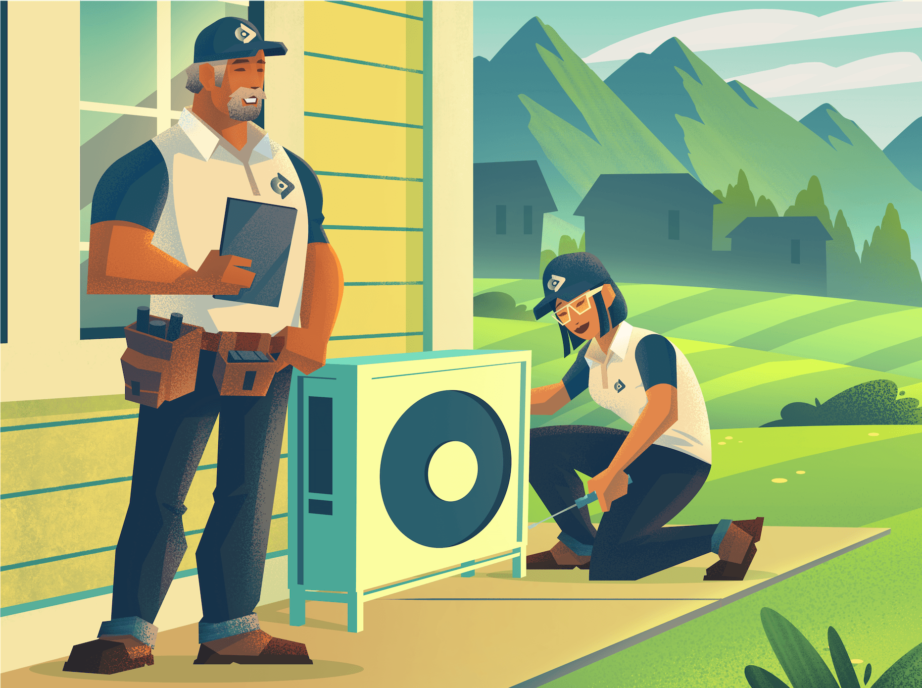 Power Ahead Colorado contractor installing heat pump